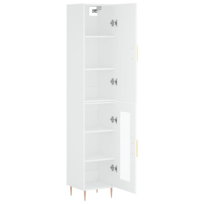 Buffet haut Blanc 34,5x34x180 cm Bois d'ingénierie - Photo n°4