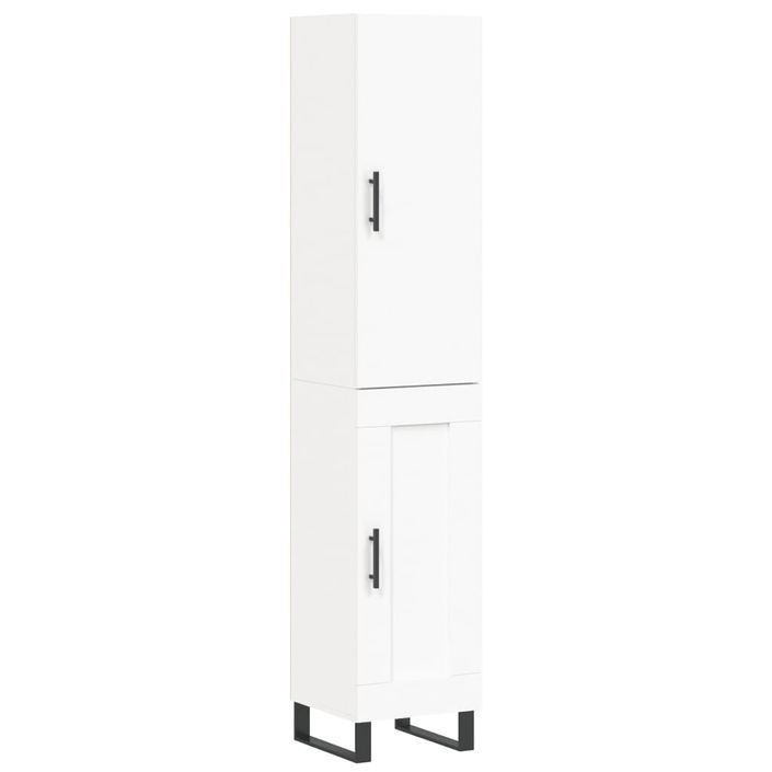 Buffet haut Blanc 34,5x34x180 cm Bois d'ingénierie - Photo n°1