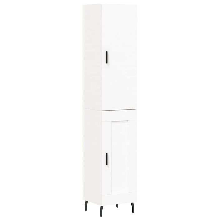 Buffet haut Blanc 34,5x34x180 cm Bois d'ingénierie - Photo n°1