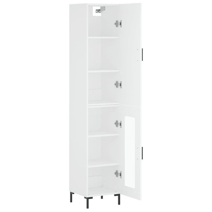 Buffet haut Blanc 34,5x34x180 cm Bois d'ingénierie - Photo n°4