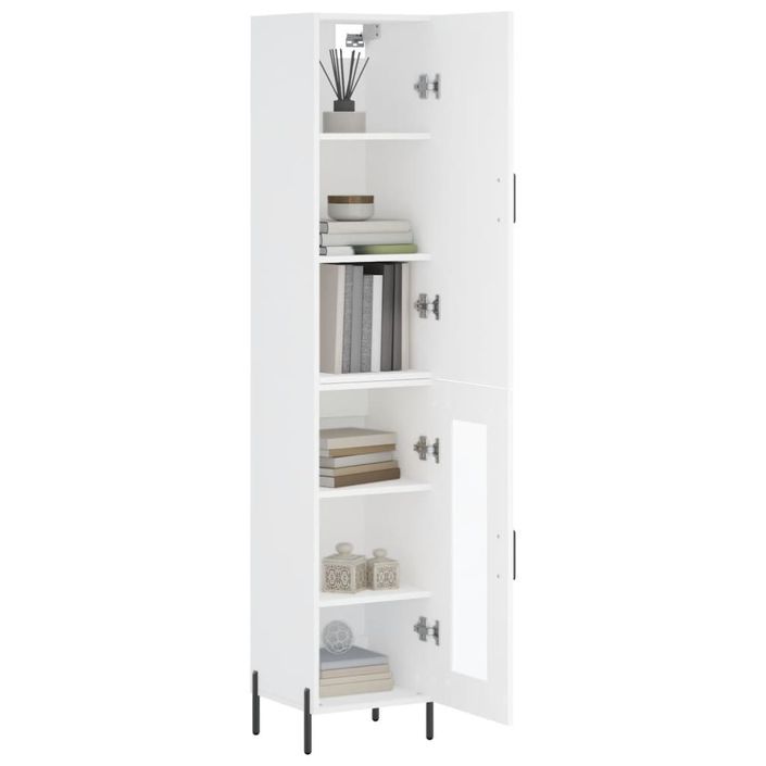 Buffet haut Blanc 34,5x34x180 cm Bois d'ingénierie - Photo n°3