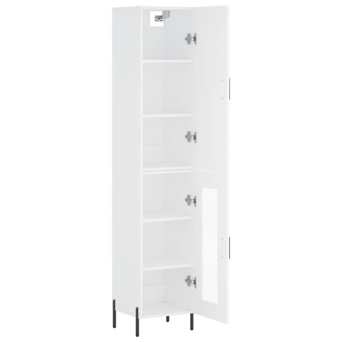 Buffet haut Blanc 34,5x34x180 cm Bois d'ingénierie - Photo n°4