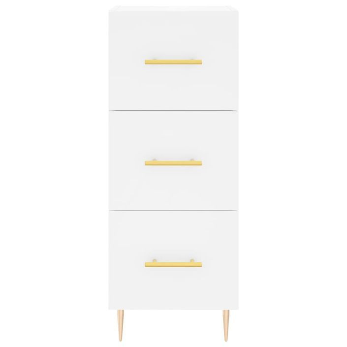 Buffet haut Blanc 34,5x34x180 cm Bois d'ingénierie - Photo n°6