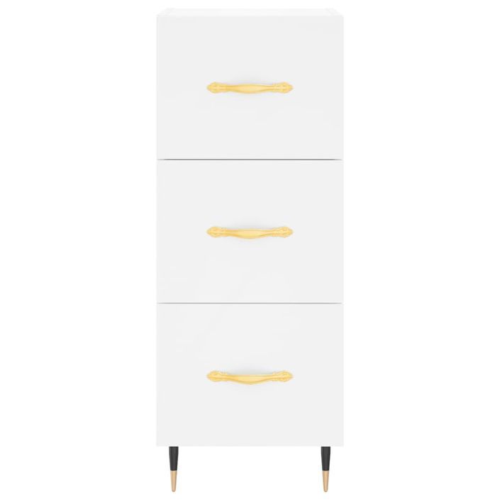 Buffet haut Blanc 34,5x34x180 cm Bois d'ingénierie - Photo n°6