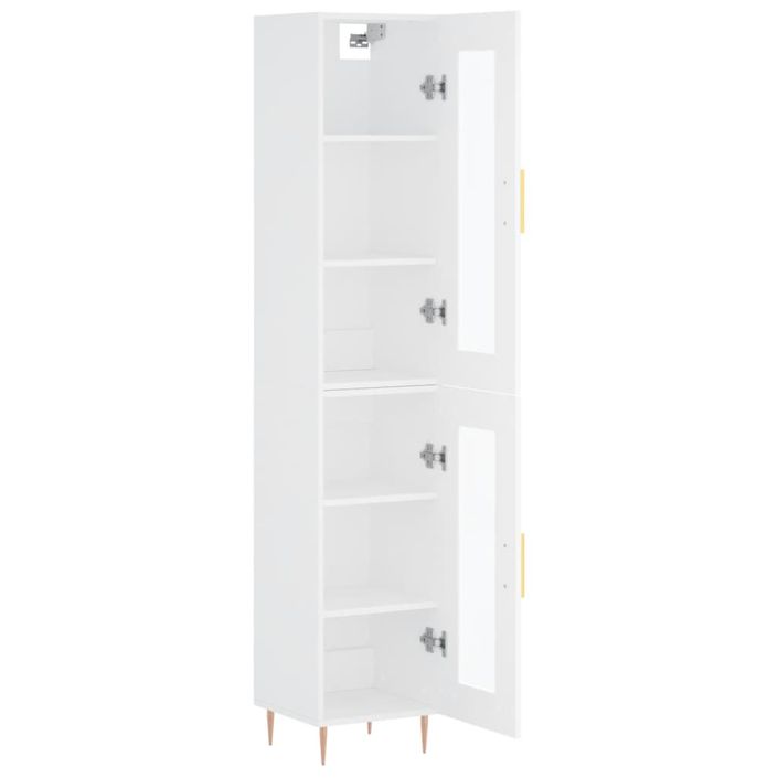 Buffet haut Blanc 34,5x34x180 cm Bois d'ingénierie - Photo n°4