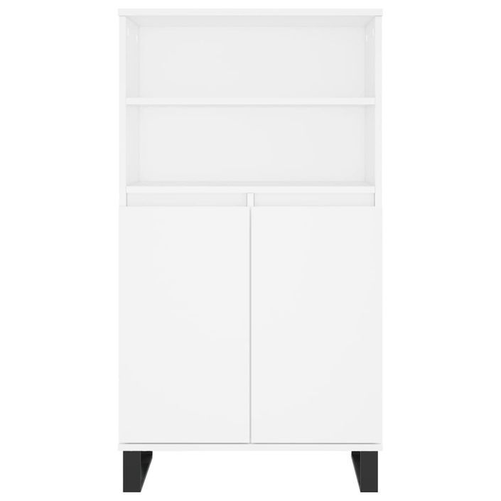 Buffet haut Blanc 60x36x110 cm Bois d'ingénierie - Photo n°6