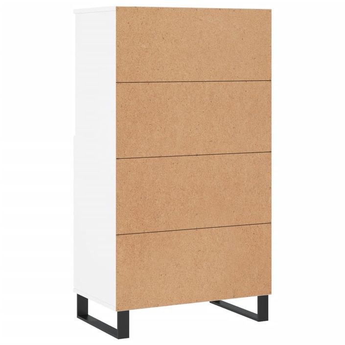 Buffet haut Blanc 60x36x110 cm Bois d'ingénierie - Photo n°8