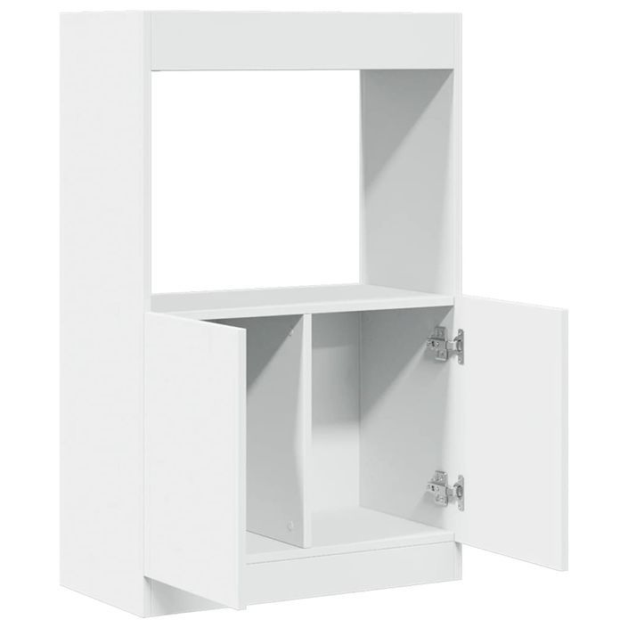 Buffet haut blanc 63x33x100 cm bois d'ingénierie - Photo n°8