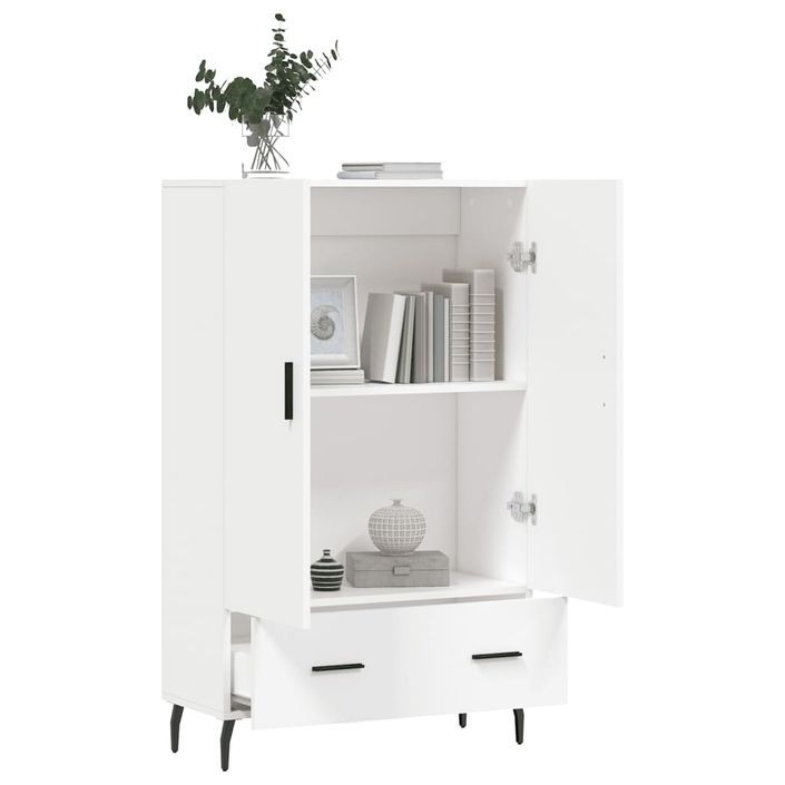 Buffet haut blanc 69,5x31x115 cm bois d'ingénierie - Photo n°4