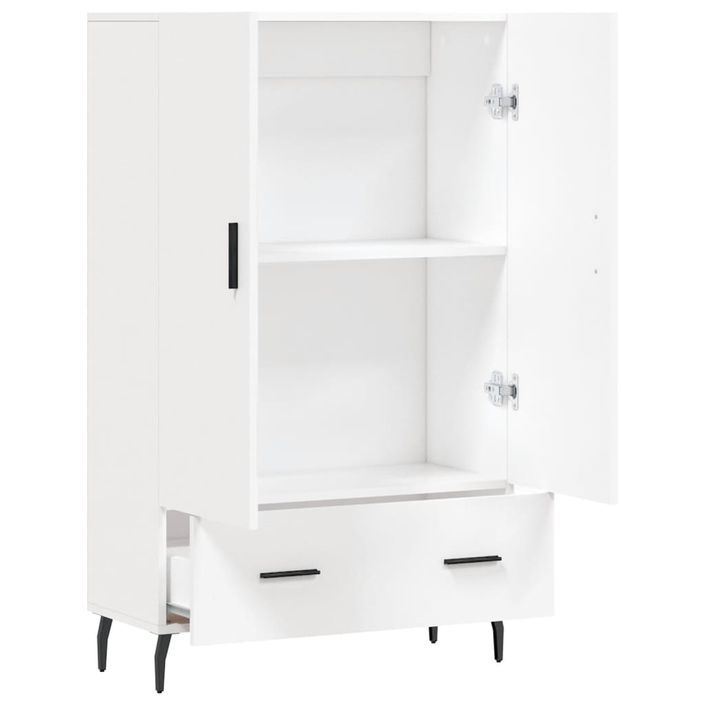 Buffet haut blanc 69,5x31x115 cm bois d'ingénierie - Photo n°5