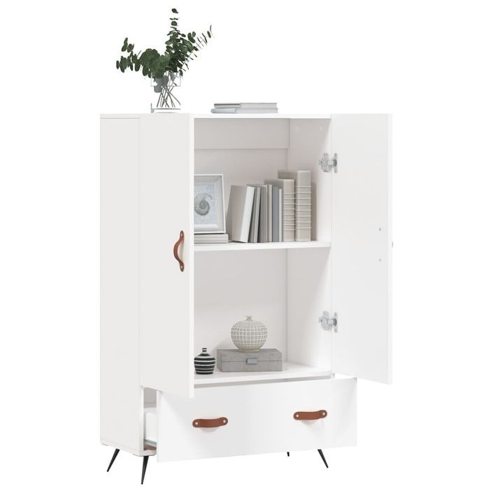 Buffet haut blanc 69,5x31x115 cm bois d'ingénierie - Photo n°3