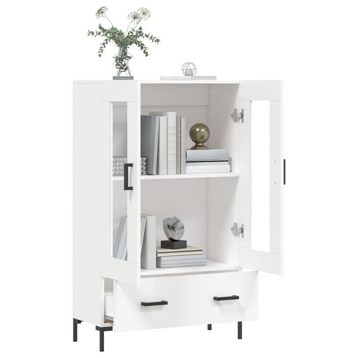 Buffet haut blanc 69,5x31x115 cm bois d'ingénierie - Photo n°4