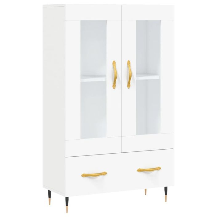 Buffet haut blanc 69,5x31x115 cm bois d'ingénierie - Photo n°1