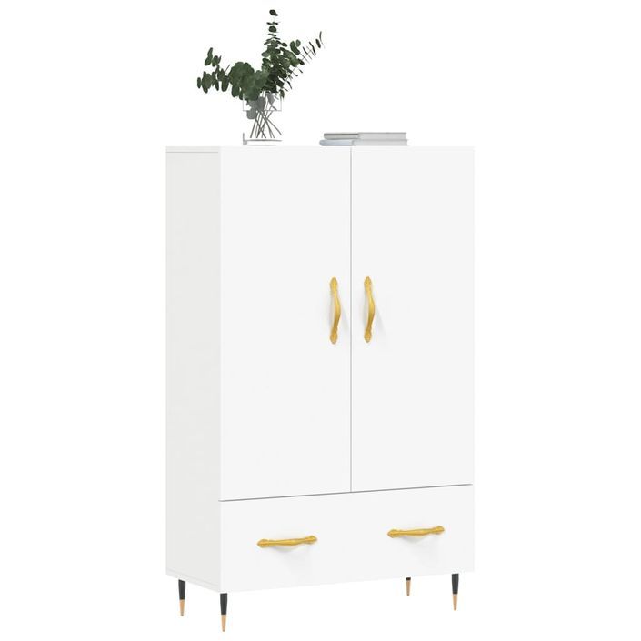 Buffet haut blanc 69,5x31x115 cm bois d'ingénierie - Photo n°3