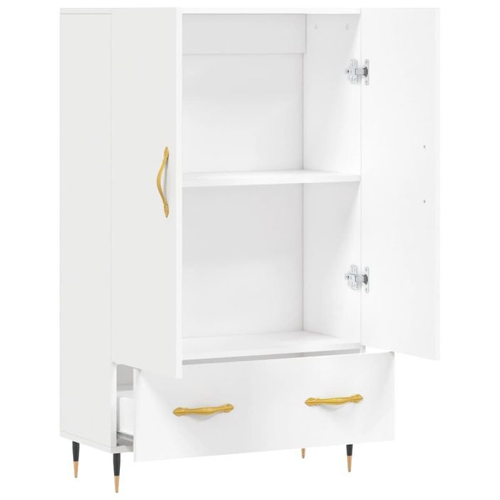 Buffet haut blanc 69,5x31x115 cm bois d'ingénierie - Photo n°5