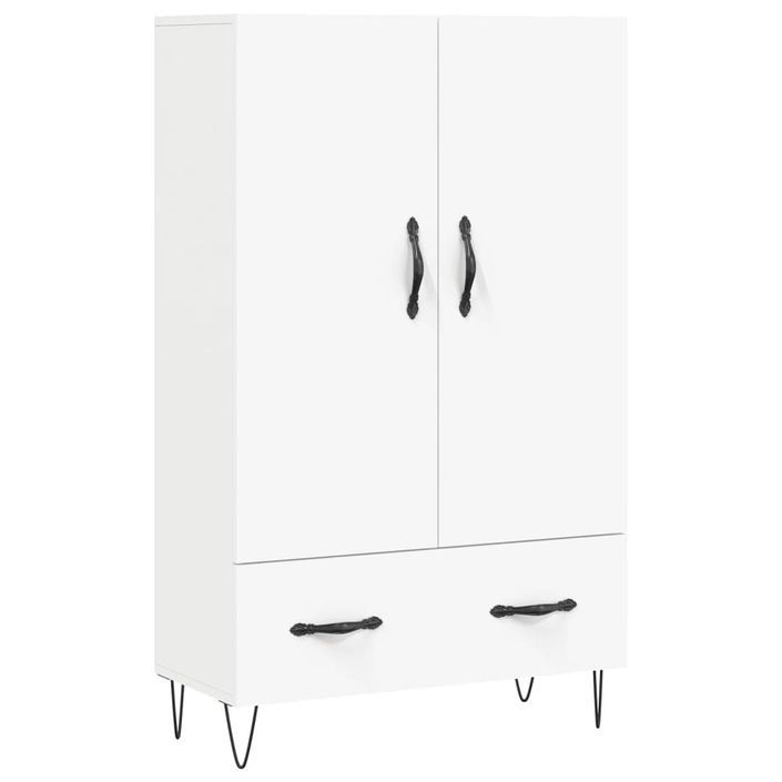 Buffet haut blanc 69,5x31x115 cm bois d'ingénierie - Photo n°1