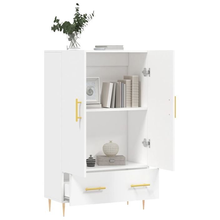 Buffet haut blanc 69,5x31x115 cm bois d'ingénierie - Photo n°4