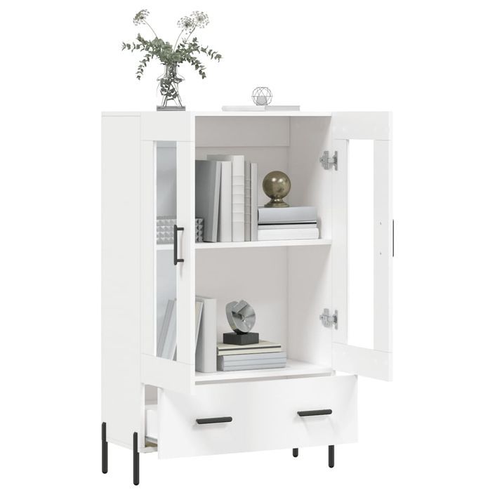 Buffet haut blanc 69,5x31x115 cm bois d'ingénierie - Photo n°4