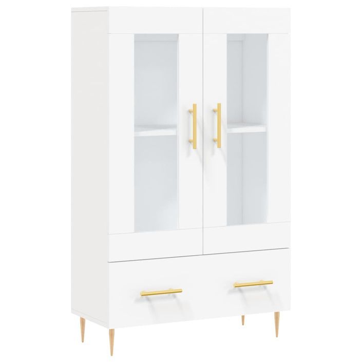 Buffet haut blanc 69,5x31x115 cm bois d'ingénierie - Photo n°1