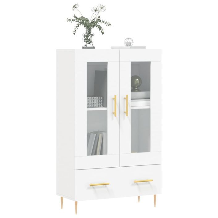 Buffet haut blanc 69,5x31x115 cm bois d'ingénierie - Photo n°3