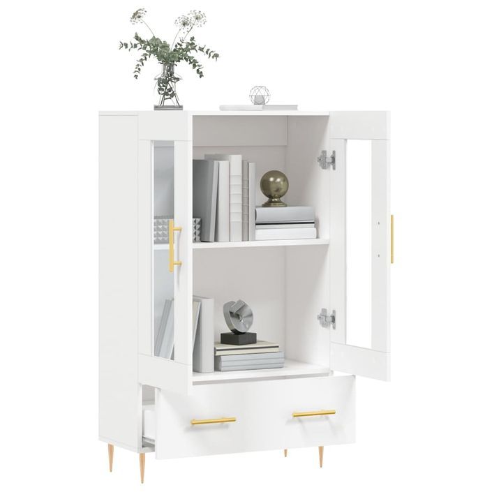 Buffet haut blanc 69,5x31x115 cm bois d'ingénierie - Photo n°4