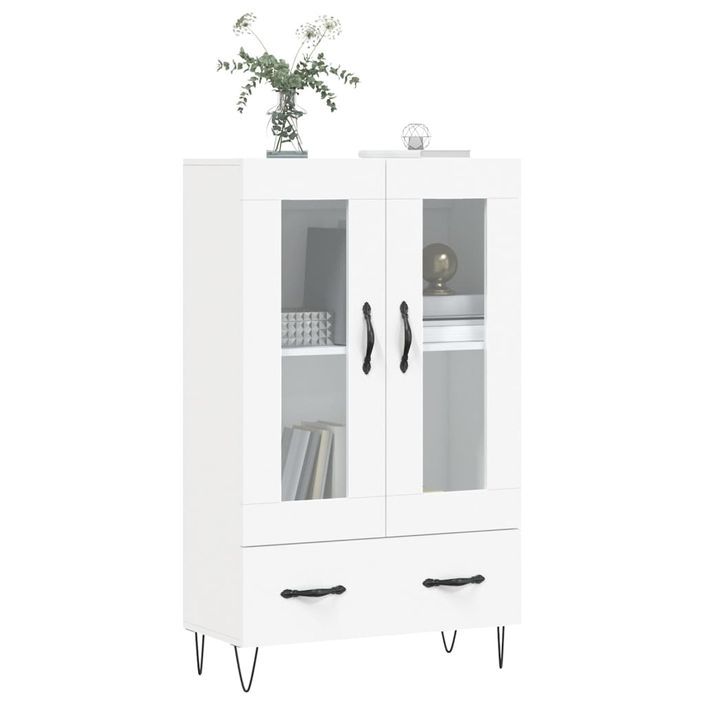 Buffet haut blanc 69,5x31x115 cm bois d'ingénierie - Photo n°3