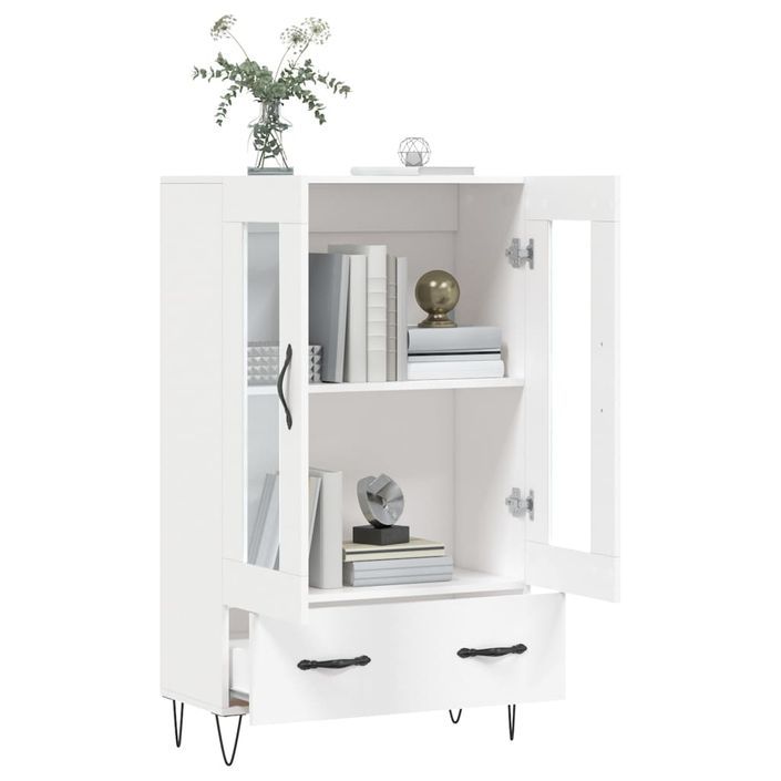 Buffet haut blanc 69,5x31x115 cm bois d'ingénierie - Photo n°4