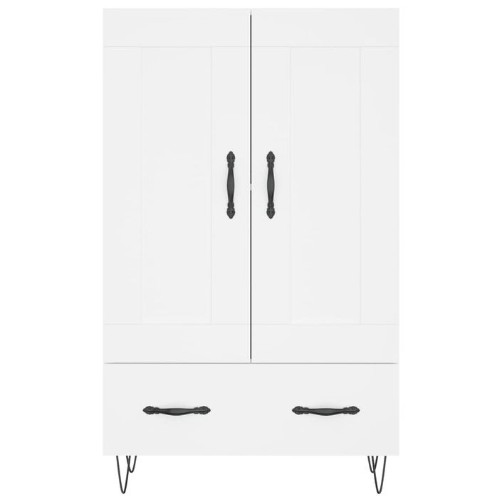 Buffet haut blanc 69,5x31x115 cm bois d'ingénierie - Photo n°5