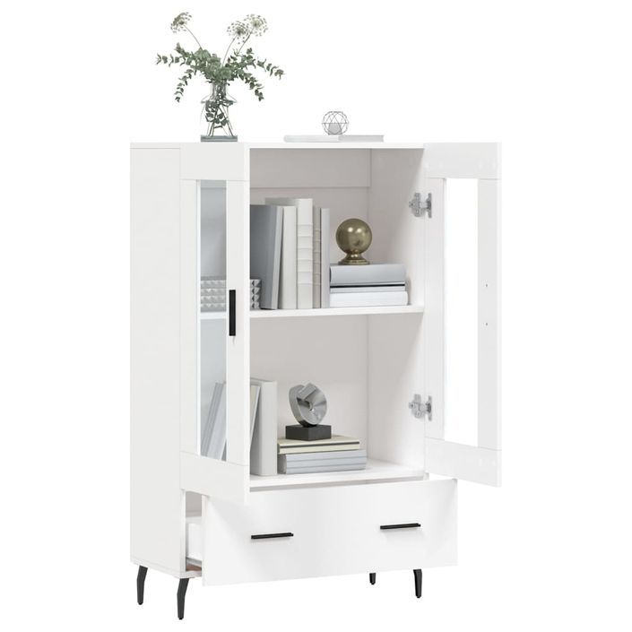 Buffet haut blanc 69,5x31x115 cm bois d'ingénierie - Photo n°4