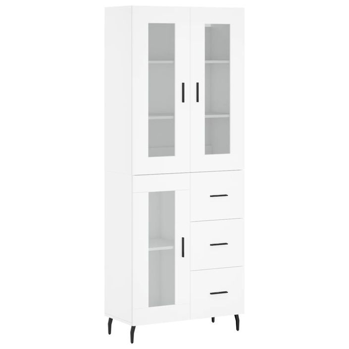 Buffet haut Blanc 69,5x34x180 cm Bois d'ingénierie - Photo n°1