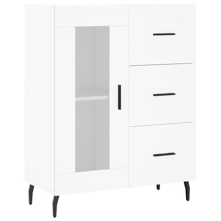 Buffet haut Blanc 69,5x34x180 cm Bois d'ingénierie - Photo n°7