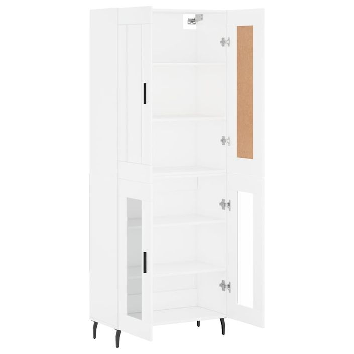 Buffet haut Blanc 69,5x34x180 cm Bois d'ingénierie - Photo n°4