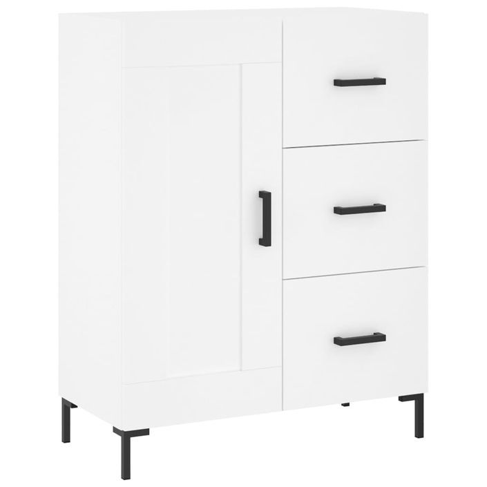 Buffet haut Blanc 69,5x34x180 cm Bois d'ingénierie - Photo n°7