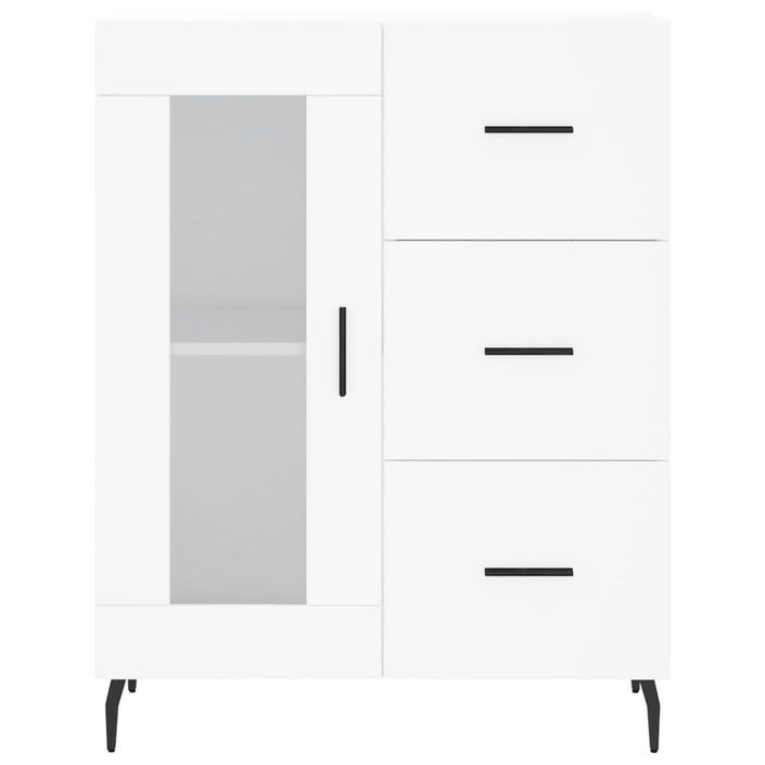 Buffet haut Blanc 69,5x34x180 cm Bois d'ingénierie - Photo n°8