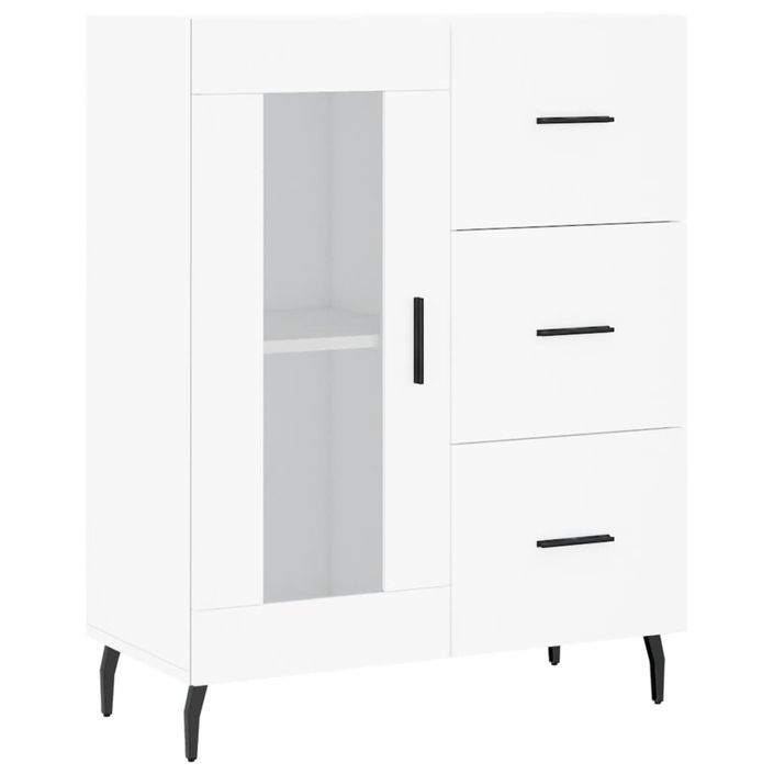 Buffet haut Blanc 69,5x34x180 cm Bois d'ingénierie - Photo n°7