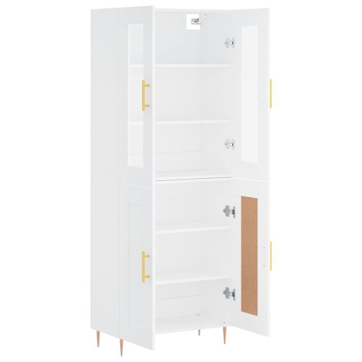 Buffet haut Blanc 69,5x34x180 cm Bois d'ingénierie - Photo n°4