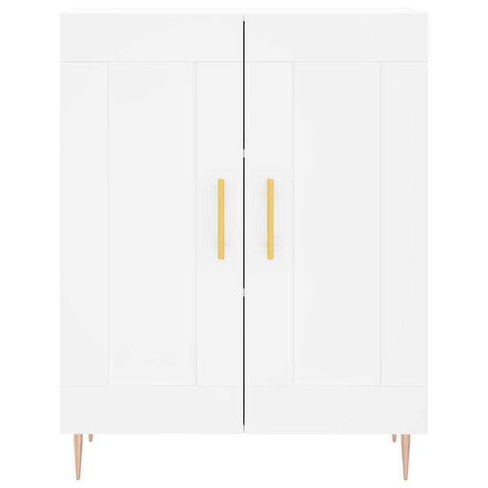 Buffet haut Blanc 69,5x34x180 cm Bois d'ingénierie - Photo n°8