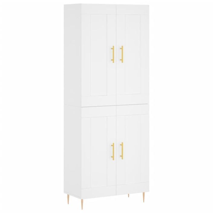 Buffet haut Blanc 69,5x34x180 cm Bois d'ingénierie - Photo n°1