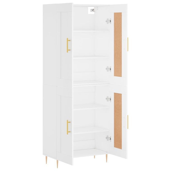 Buffet haut Blanc 69,5x34x180 cm Bois d'ingénierie - Photo n°4