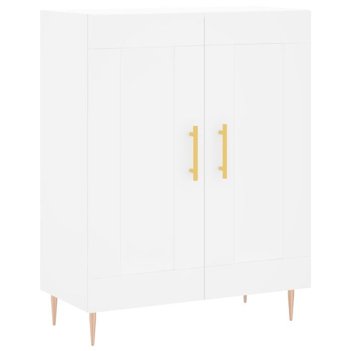 Buffet haut Blanc 69,5x34x180 cm Bois d'ingénierie - Photo n°7