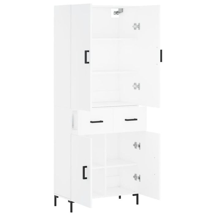 Buffet haut Blanc 69,5x34x180 cm Bois d'ingénierie - Photo n°4