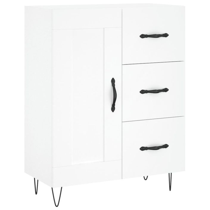 Buffet haut Blanc 69,5x34x180 cm Bois d'ingénierie - Photo n°7