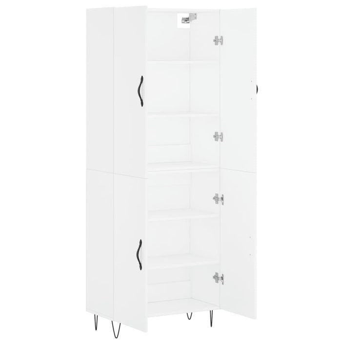 Buffet haut Blanc 69,5x34x180 cm Bois d'ingénierie - Photo n°4