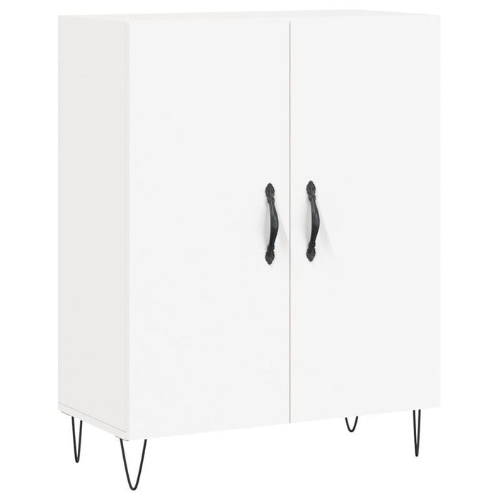 Buffet haut Blanc 69,5x34x180 cm Bois d'ingénierie - Photo n°7