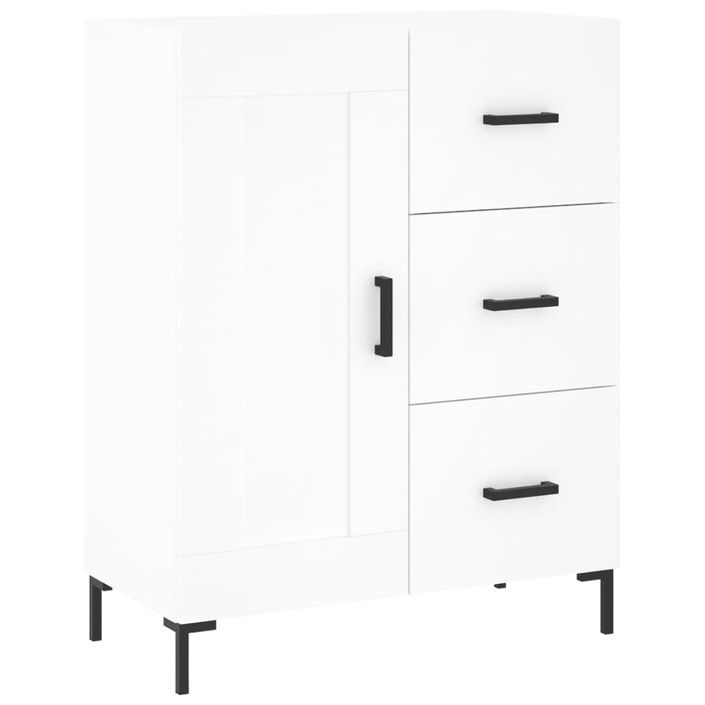 Buffet haut Blanc 69,5x34x180 cm Bois d'ingénierie - Photo n°7