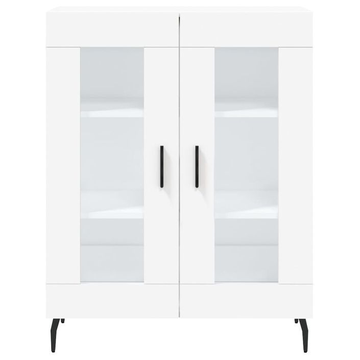 Buffet haut Blanc 69,5x34x180 cm Bois d'ingénierie - Photo n°8