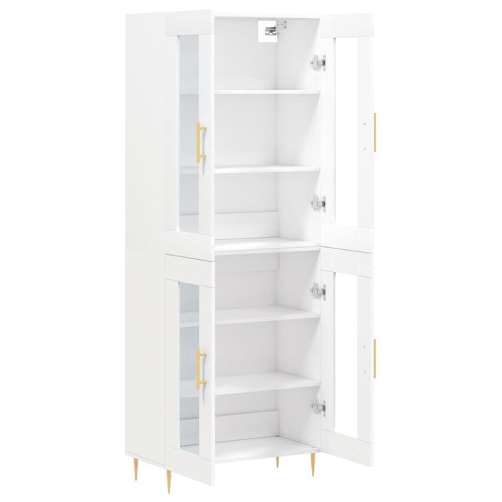 Buffet haut Blanc 69,5x34x180 cm Bois d'ingénierie - Photo n°4