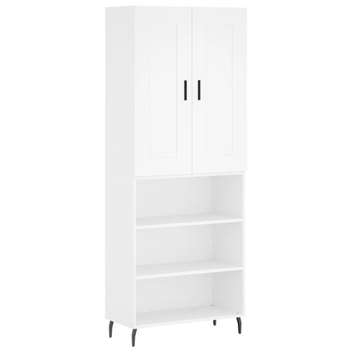 Buffet haut Blanc 69,5x34x180 cm Bois d'ingénierie - Photo n°1