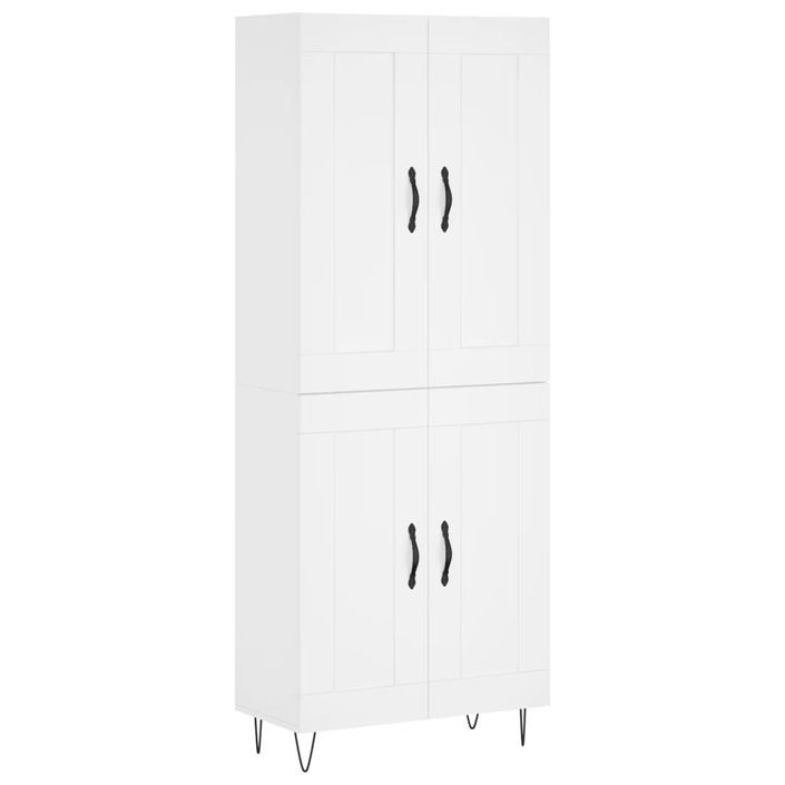 Buffet haut Blanc 69,5x34x180 cm Bois d'ingénierie - Photo n°1