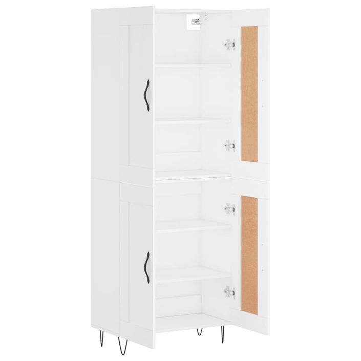 Buffet haut Blanc 69,5x34x180 cm Bois d'ingénierie - Photo n°4